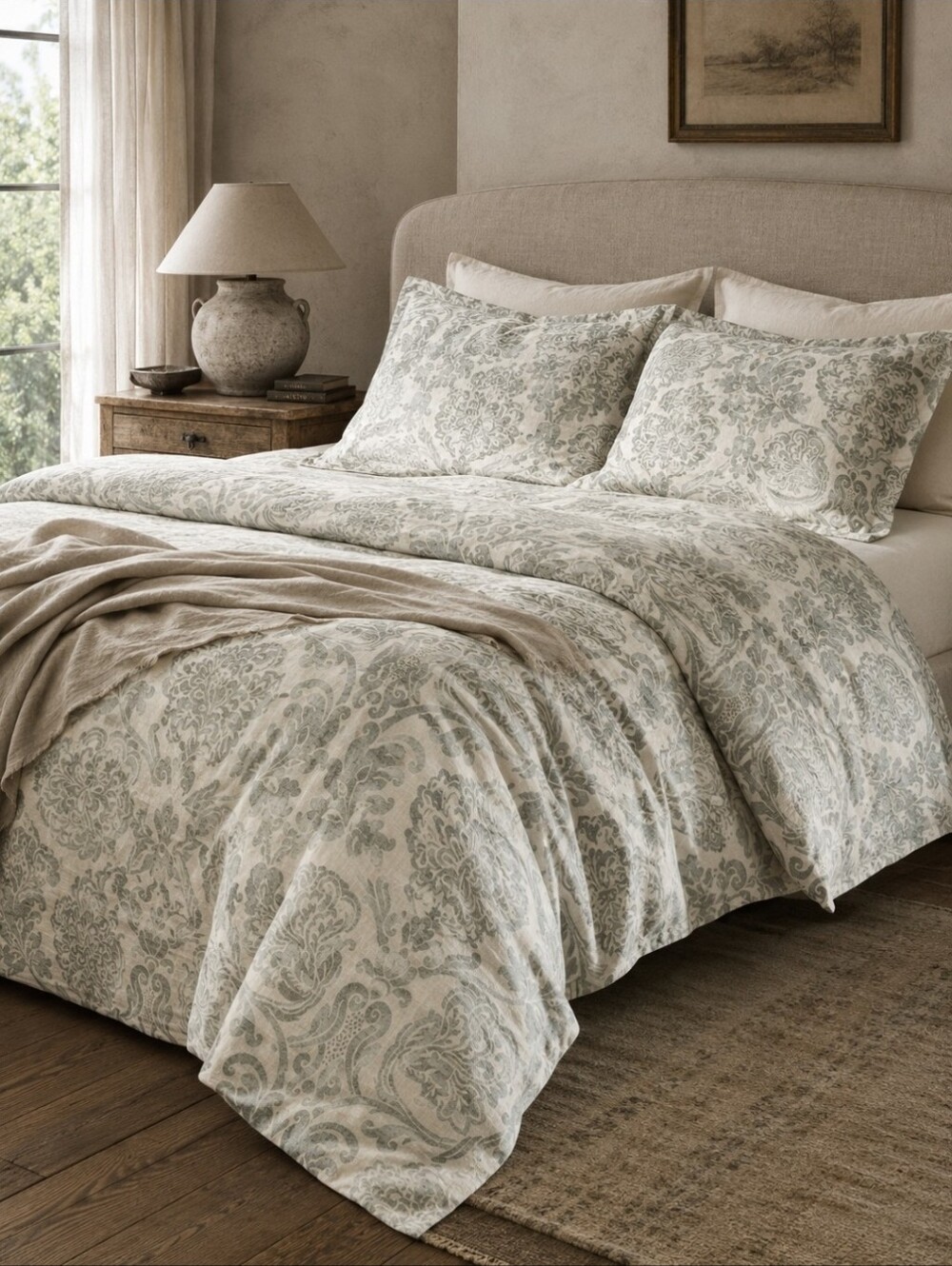 Restoration Hardware RH Italian Fiore King Duvet Cover 2 Shams Italy